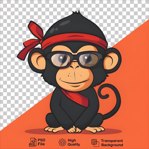 a monkey wearing a scarf and a scarf with a red ribbon around it