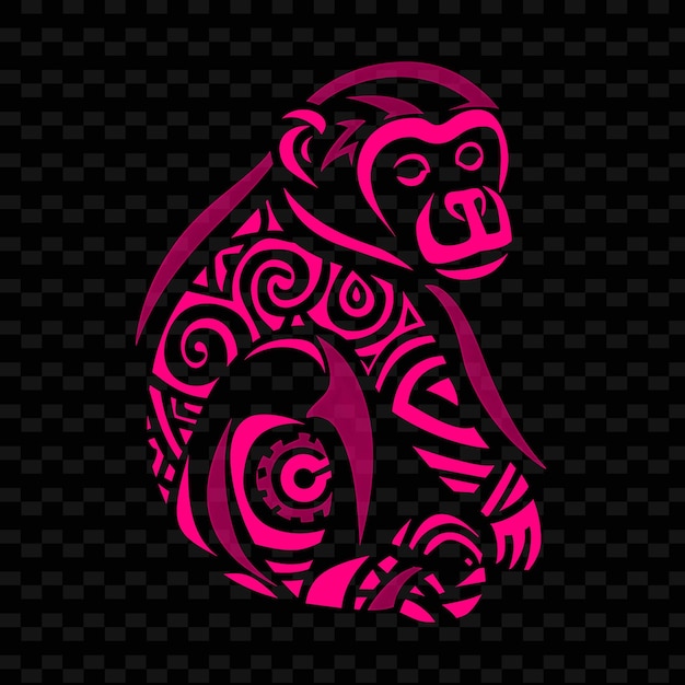 a monkey with a pink background that says monkey on it