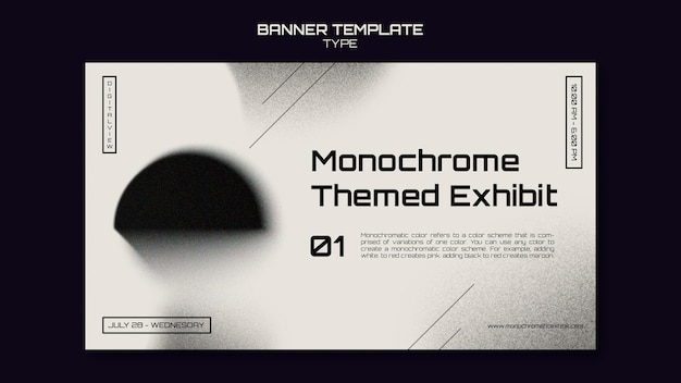 Monochrome art banner template