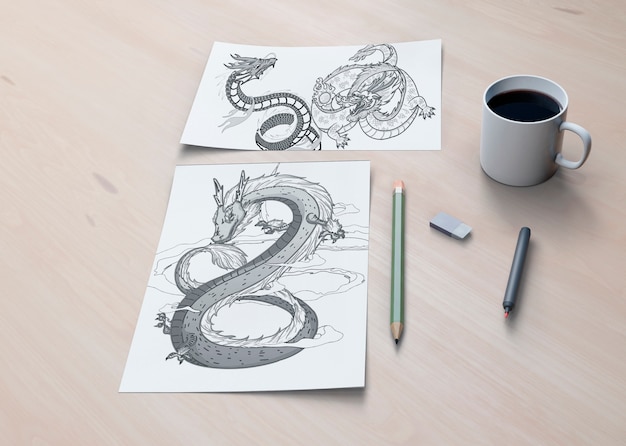 Monochrome snake concept on sheets