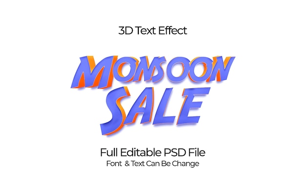 Monsoon Sale 3D Text Effect