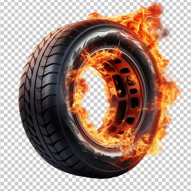 A monster car tire on white background