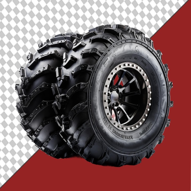 A monster car tire on white background