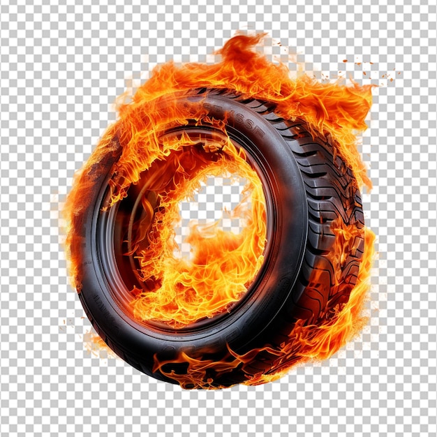 A monster car tire on white background