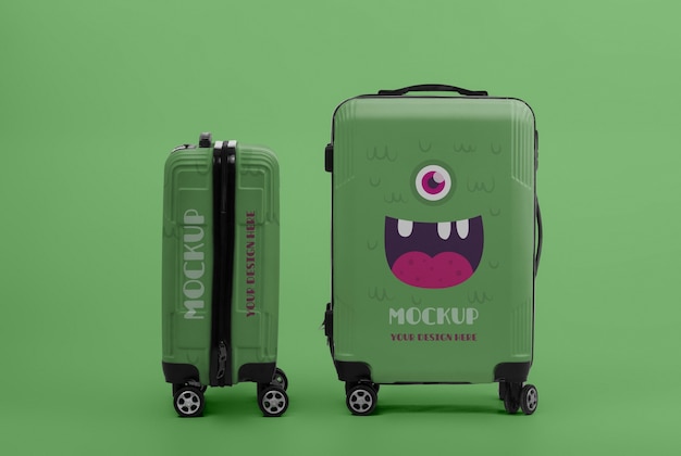 Monster luggage mockup design