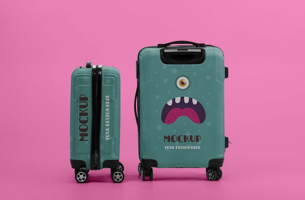 Monster luggage mockup design