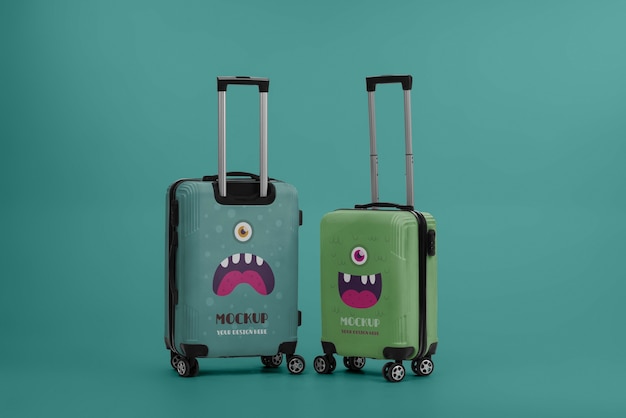 Monster luggage mockup design