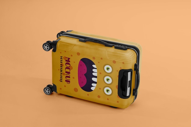 PSD monster luggage mockup design