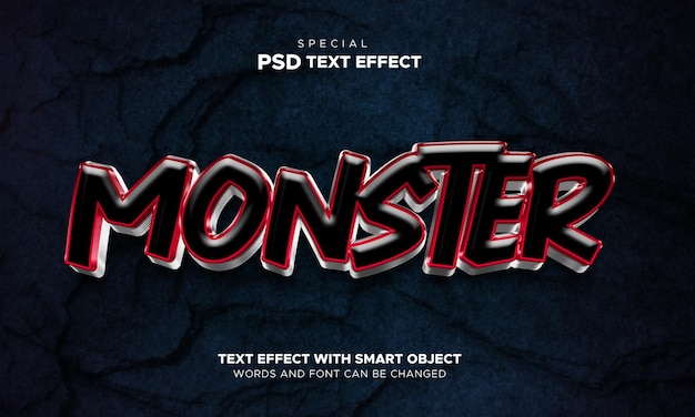 Monster Text effect Editable smart object