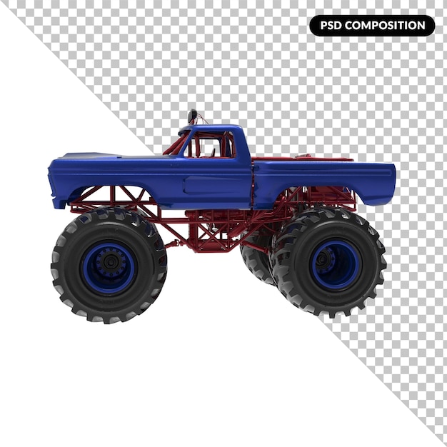 Monster Truck isolated 3d rendering