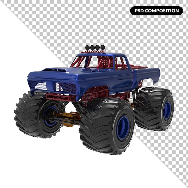 Monster Truck isolated 3d rendering