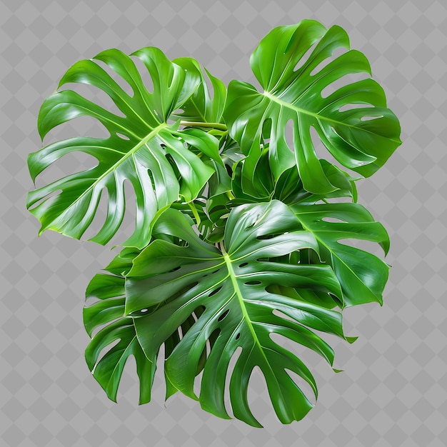 Monstera Deliciosa With Large Lobed Leaves Climbing or Self PNG Tree Image on Clean Background