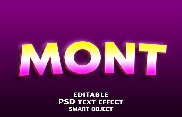 MONT 3d text effect design