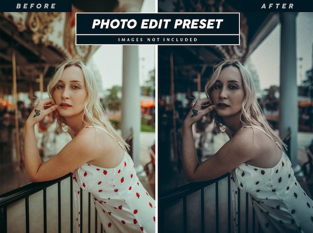 Moody photo edit preset filter for fashion designer brand marketing posters banners