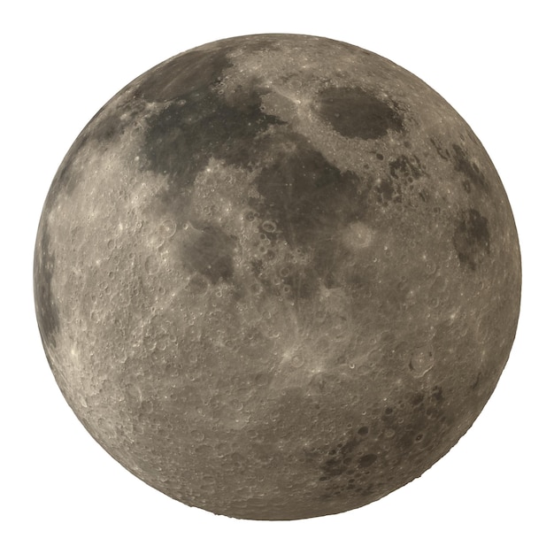 Moon isolated transparent background 3d rendering