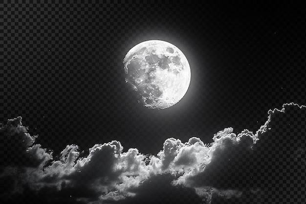 PSD a moon in the sky with clouds and the moon