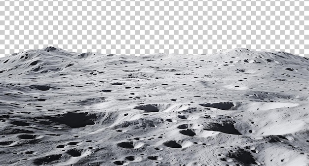 PSD moon surface landscape isolated on transparent background