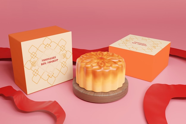 Mooncake Box Mockup