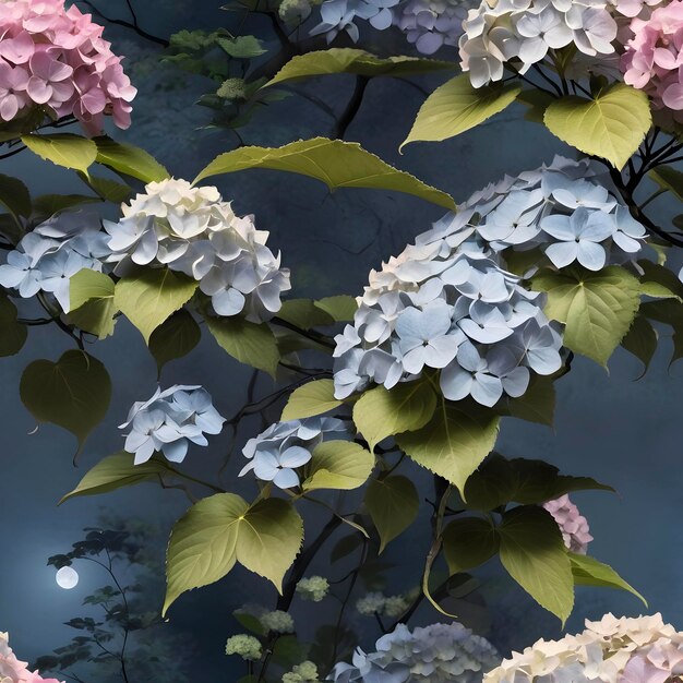 PSD moonlit serenity in a tranquil japanese garden seamless pattern