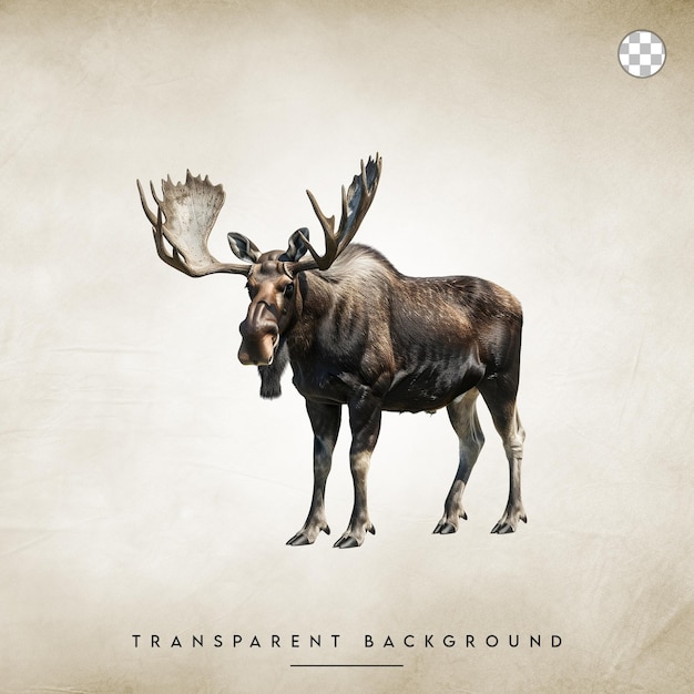 PSD a moose isolated on transparent background