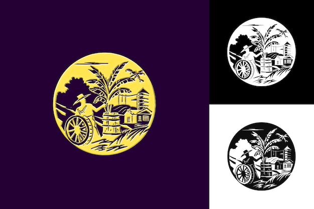 Morelos Revolt With a Sugarcane Badge Featuring a Farmer and Mexico Culture Symbol Designs