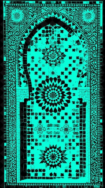 PSD moroccan frame border with intricate geometric patterns and creative png abstract designs