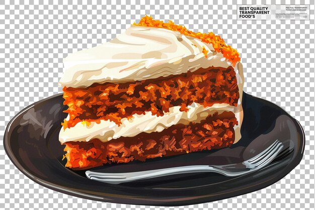 Morotskaka Carrot Cake a Moist and Spiced Cake Made on Transparent Background