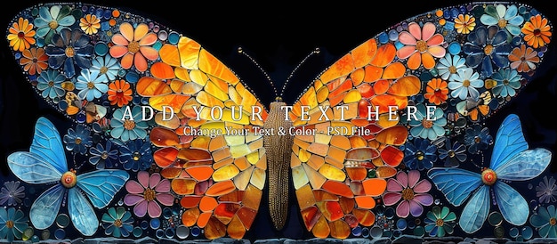 PSD mosaic butterfly art