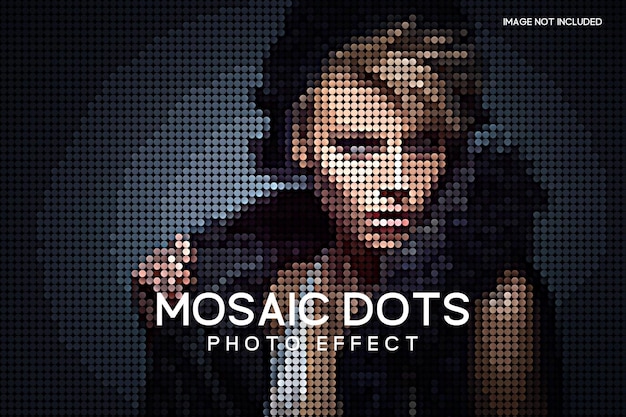 Mosaic dots creator photo effect template