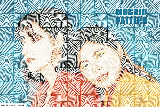 Mosaic pattern art photo effect