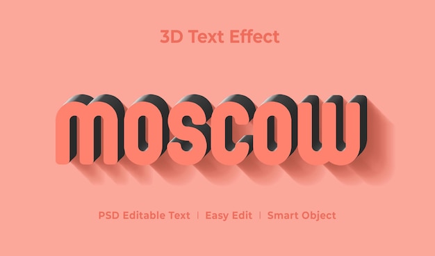 MOSCOW 3D Text Style Effect Template