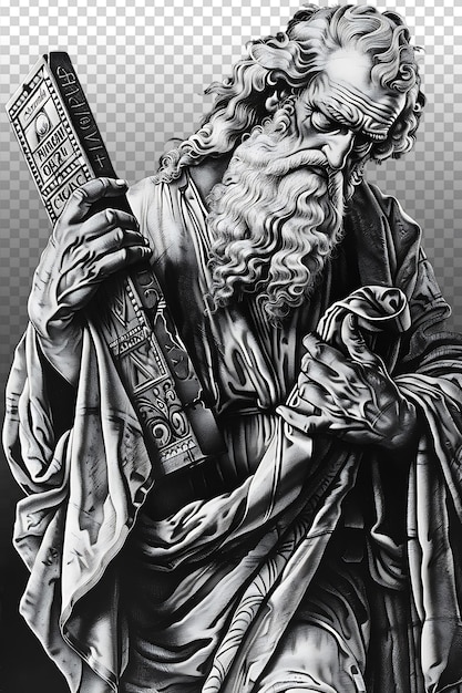 PSD moses holding the tablets a beautiful religious coloring page