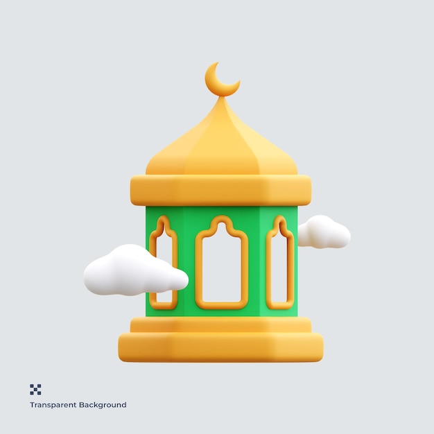 Mosque Tower 3D Illustration