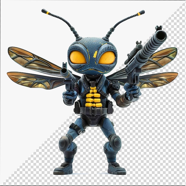 Mosquito Soldier cartoon holding guns Cute Soldier mosquito cartoon