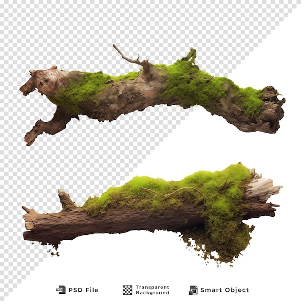 PSD moss on rotten trunk