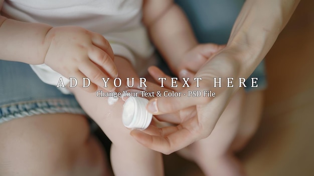 Mother Applying Cream to Babys Knee