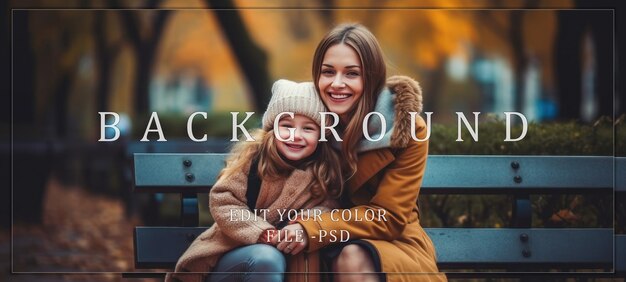 Mother and Daughter Enjoying a Fall Day