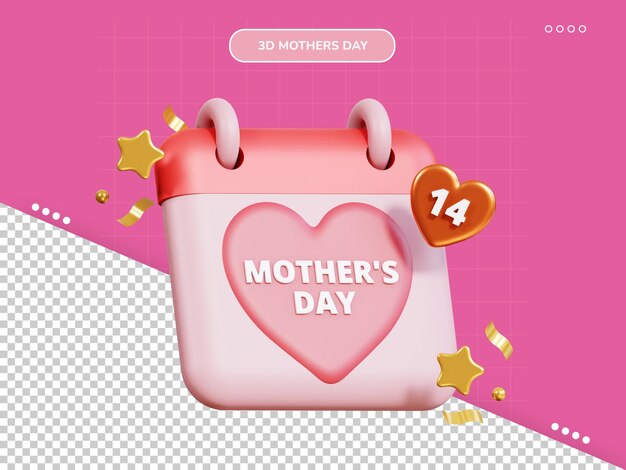 Mother day calendar 3d icon