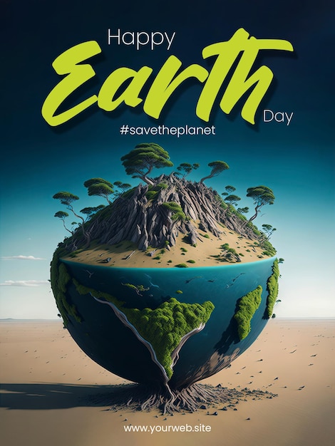 mother earth day Poster template