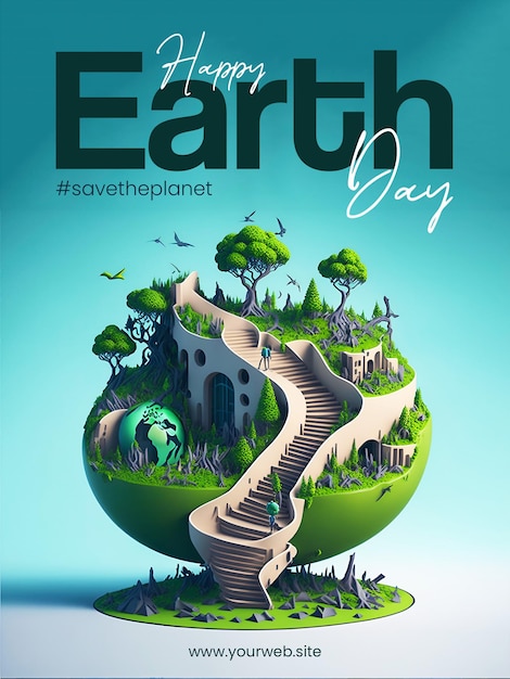 mother earth day Poster template