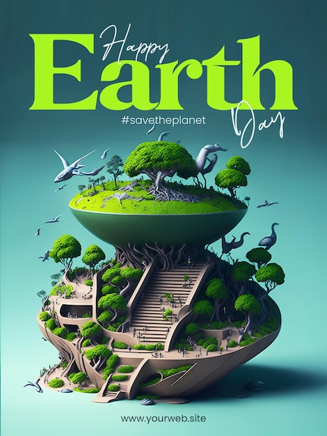 mother earth day Poster template