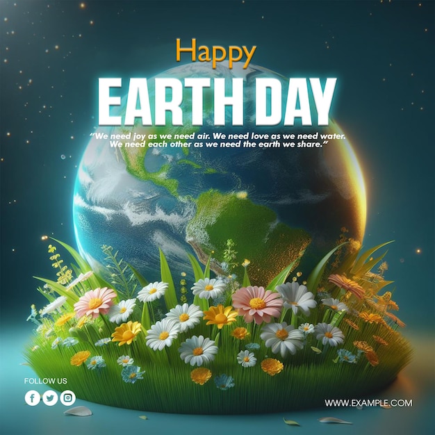 Mother earth day social media post design template with world environment day background