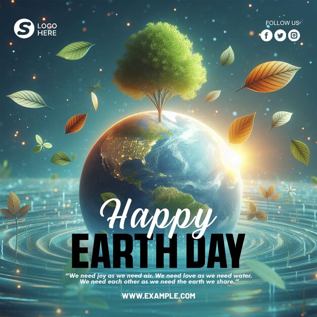 Mother earth day social media post design template with world environment day background