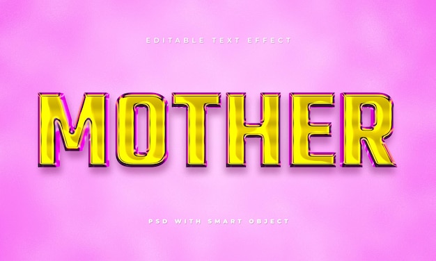 Mother editable text effect template