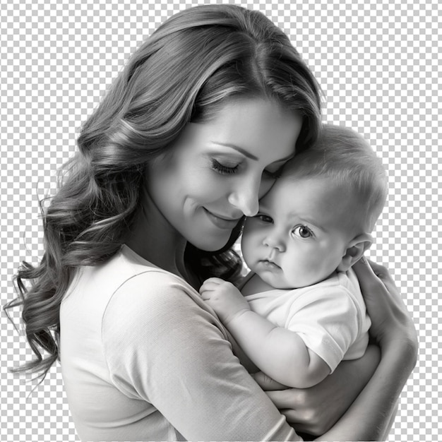 PSD mother love black and white