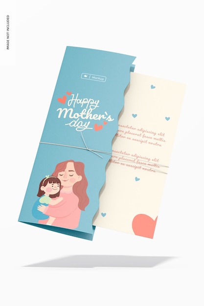 Mother's Day Greeting Card Mockup Falling