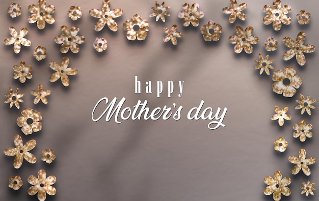 Mother's day greeting card with luxury floral background