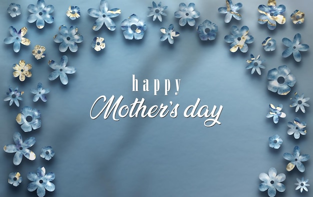 Mother's day greeting card with luxury floral background