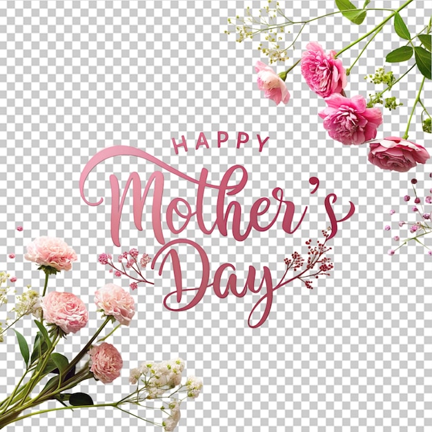 mother39s day design template with roses on transparent background