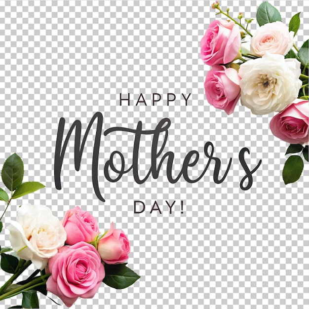 mother39s day design template with roses on transparent background